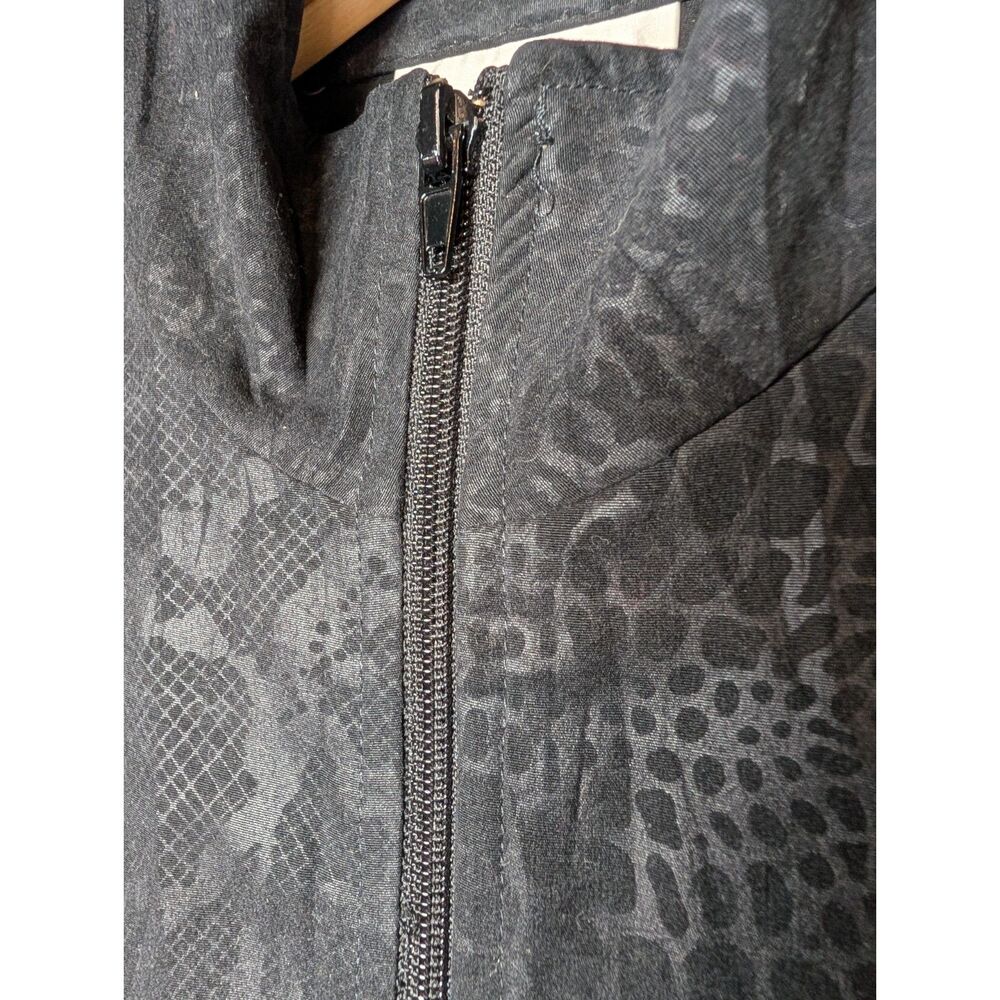 Vintage 90s Erin London Black Tonal Reptile Print Zip Jacket Petite Medium Y2K - Picture 8 of 8